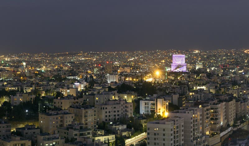 View of Amman Mountains at Night Stock Photo - Image of amman, background:  103964336