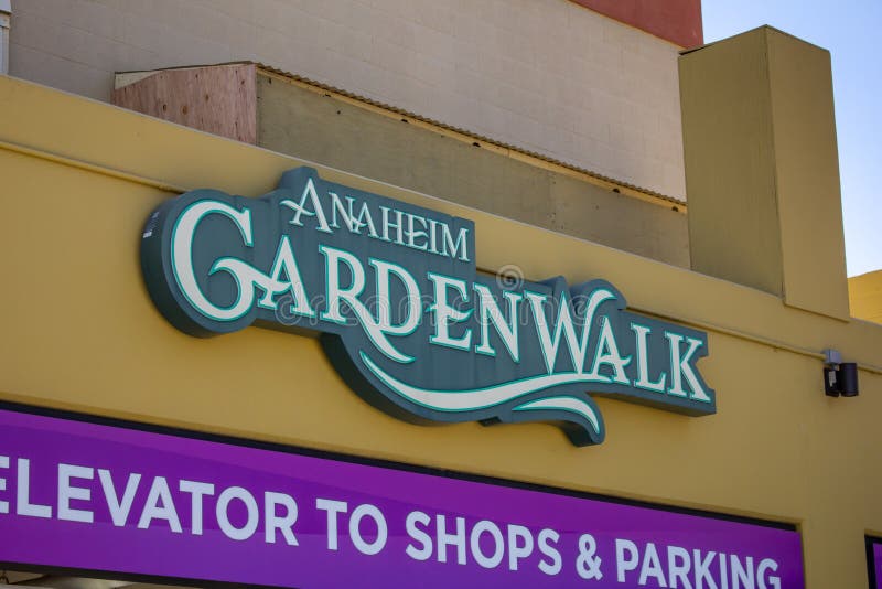 Anaheim Gardenwalk Sign Editorial Stock Image Image Of Harbor