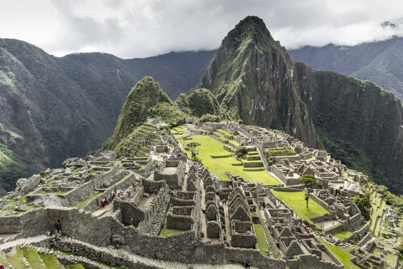 View of the ancient Inca City of Machu Picchu. The 15-th century