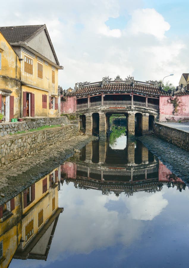 View of the ancient Japanese bridge in Hoi An