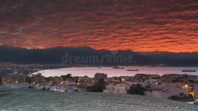 View on the Aqaba gulf from Eilat