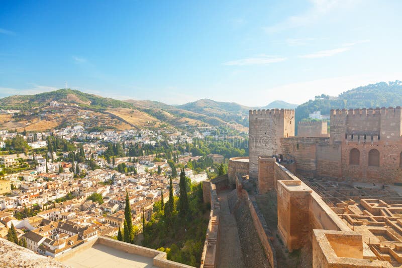 View of the Arab quarter in Granada stock photography View of the Arab quarter in Granada stock photography