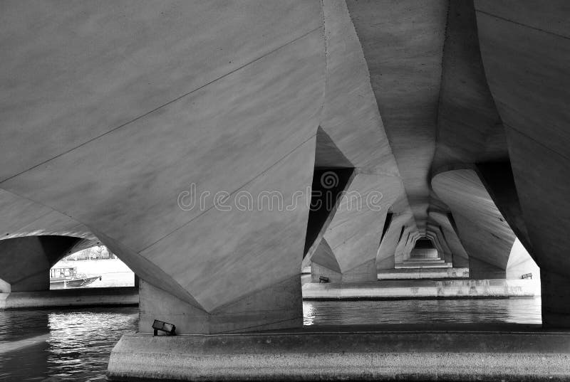 Underneath view of Esplanade Bridge, Singapore