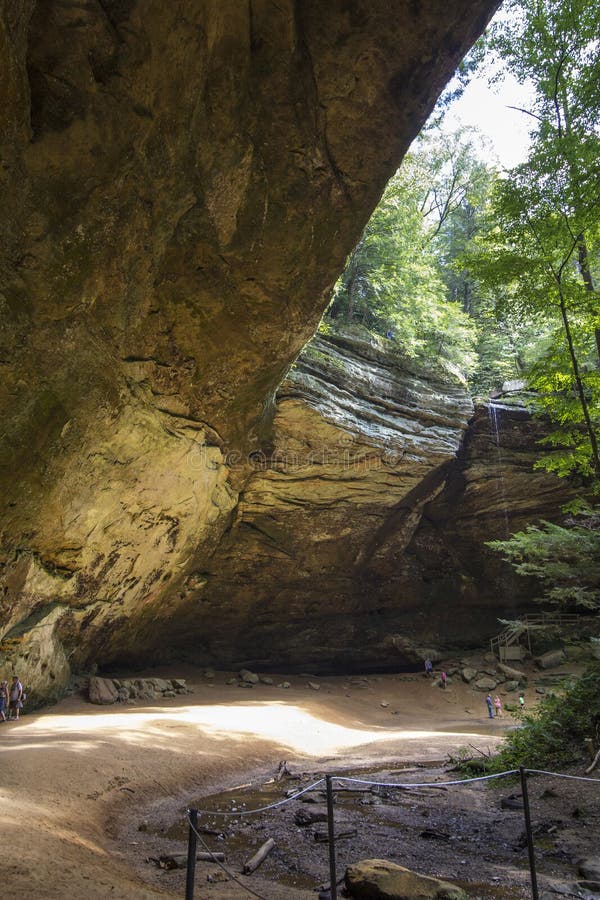 View of Ash Cave in Summer, Hocking Hills State Park, Ohio Stock Image