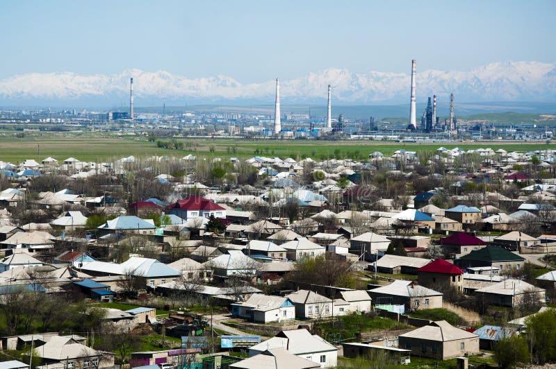 View of the Asian industrial city