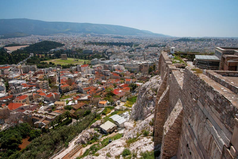 View of Athens from Acropolis, Greece royalty free stock image