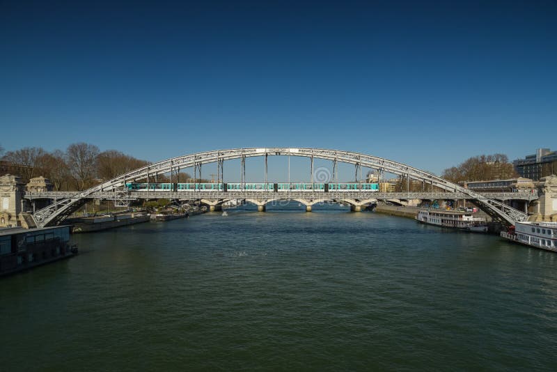 View of the Austerlitz Bridge in Paris Editorial Photo Image of transport, season 243655806