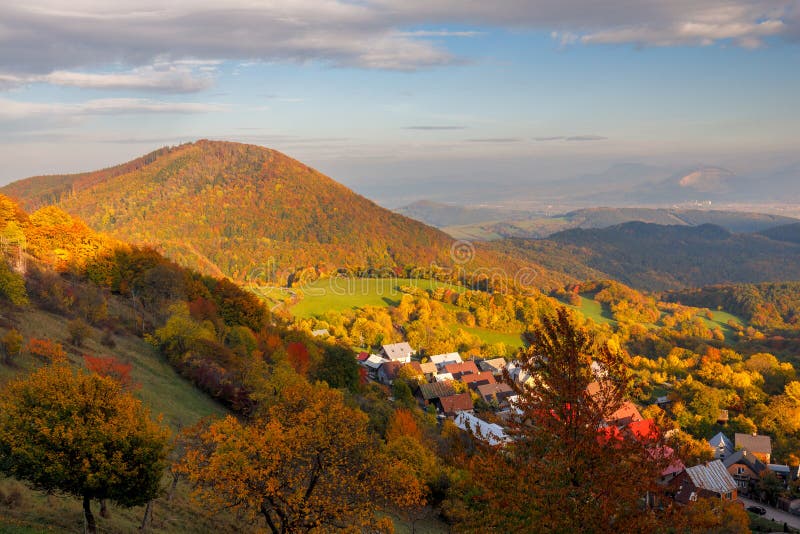 View of autumn mountain landscape