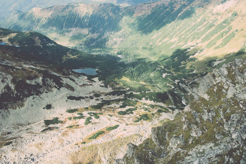 View of Tatra Mountains in Slovakia - vintage effect