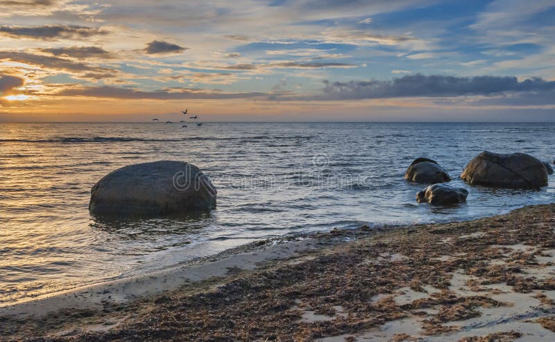 View on the Baltic Sea at sunrise, Kurzeme, Latvia