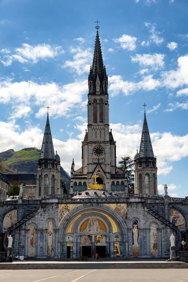 View of the Basilica of Our Lady of Lourdes Stock Image - Image of ...