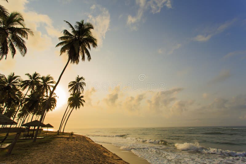 View of beach in Cape Cost, Ghana stock images