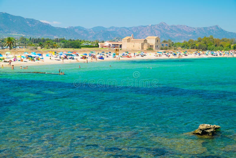 View of the beach of Nora, Sardinia