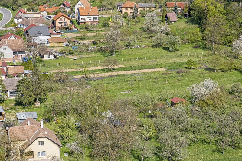 View from Beckov castle to the village, Slovakia