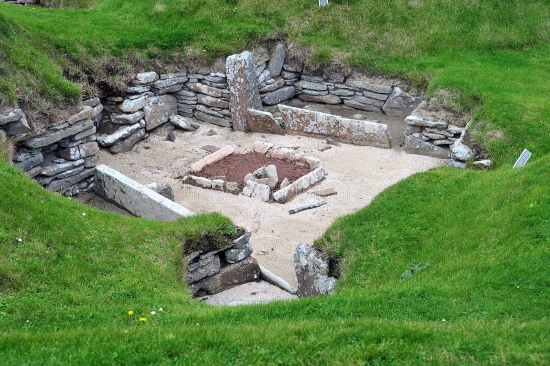 View of the Bedroom, in a Prehistoric Village. Skara Brae, near Kirkwall, Orkney, Scotland, U.K