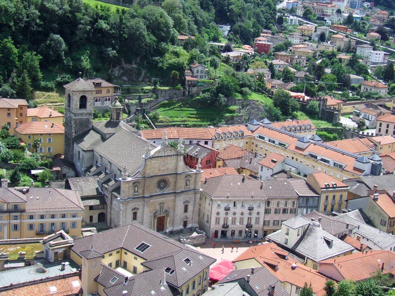 View of Bellinzona from Castle in Switzerland