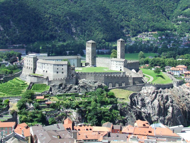 View of Bellinzona Castles in Switzerland