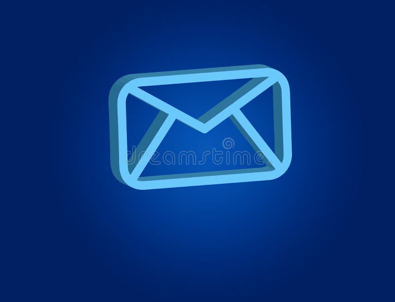 Blue Email symbol displayed on a futuristic interface - Message royalty free stock photo