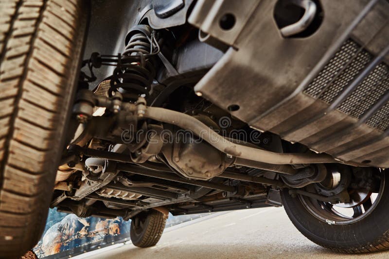 View from the bottom of a car royalty free stock images View from the bottom of a car royalty free stock images