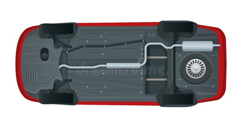 View from the bottom of a modern car. Vector illustration