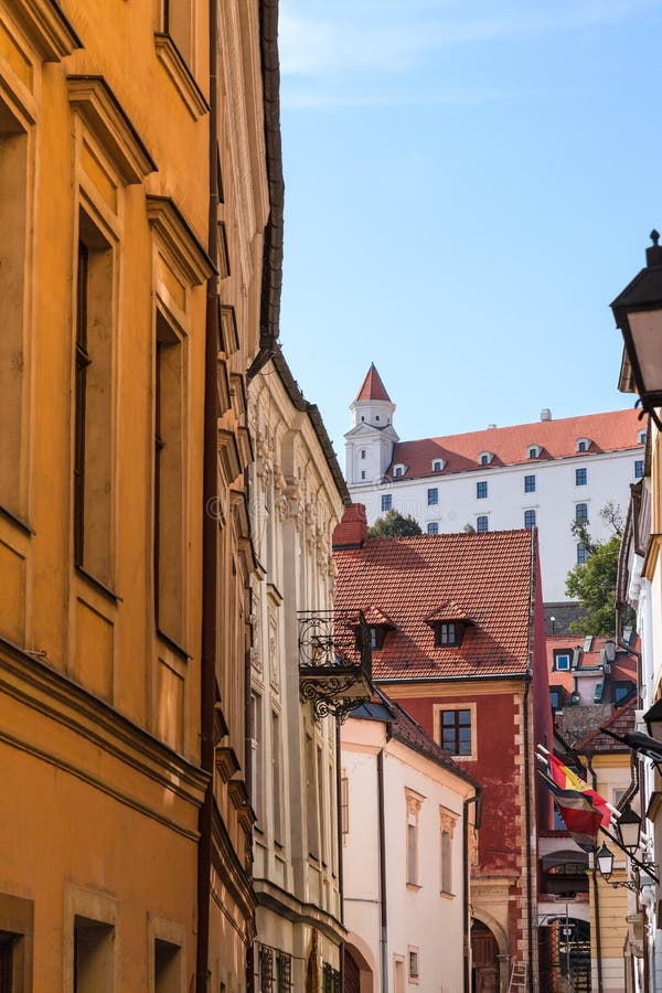 View of Bratislava castle from Bastova street