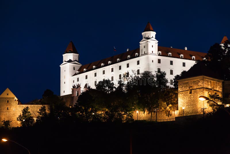 View of Bratislava Castle in night