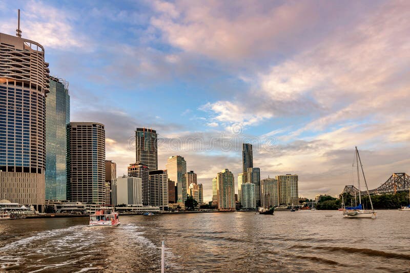 View of Brisbane over the river, Australia stock images