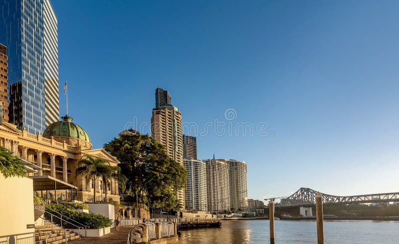 View of Brisbane over the river, Australia stock photo