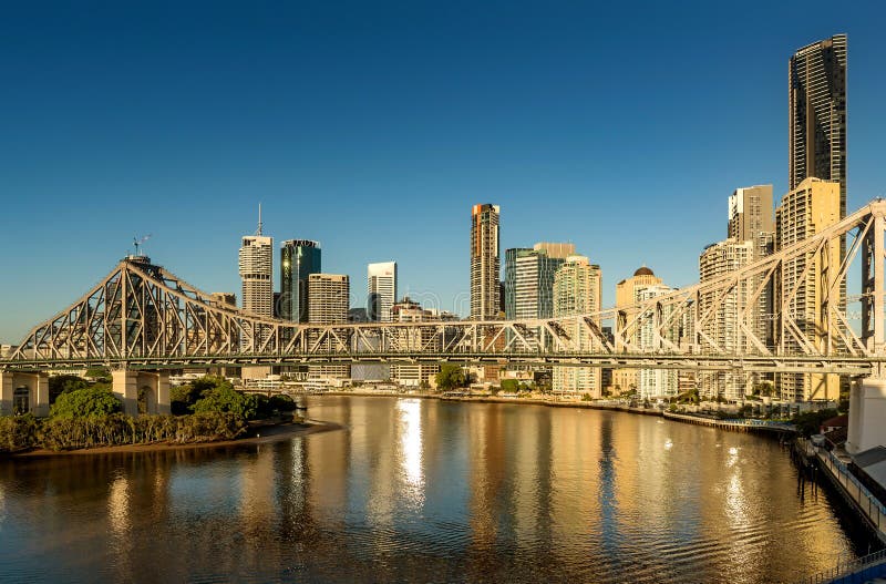 View of Brisbane over the river, Australia stock photo
