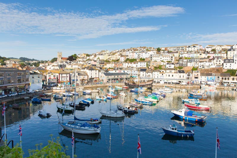 View of Brixham Devon England during the heatwave of Summer 2013