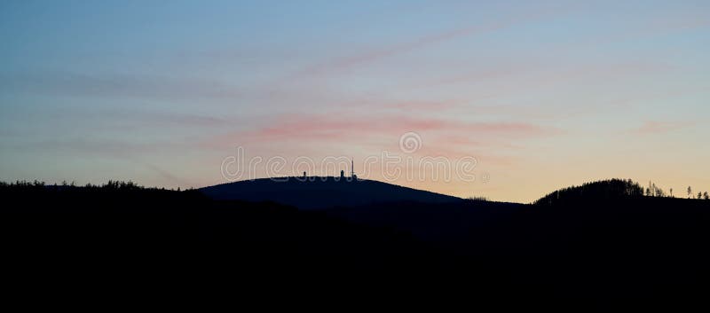 View of Brocken peak in Harz National Park in Germany