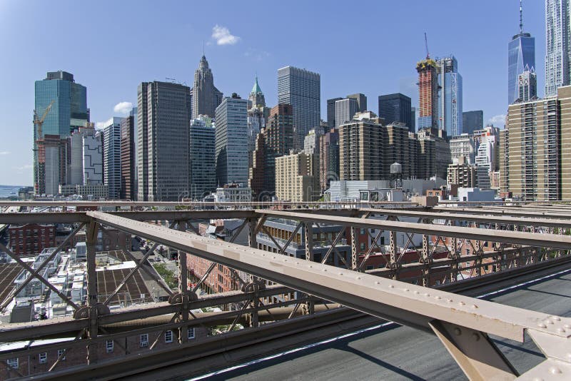 View from the Brooklyn Bridge to the Financial, Distric of New Y