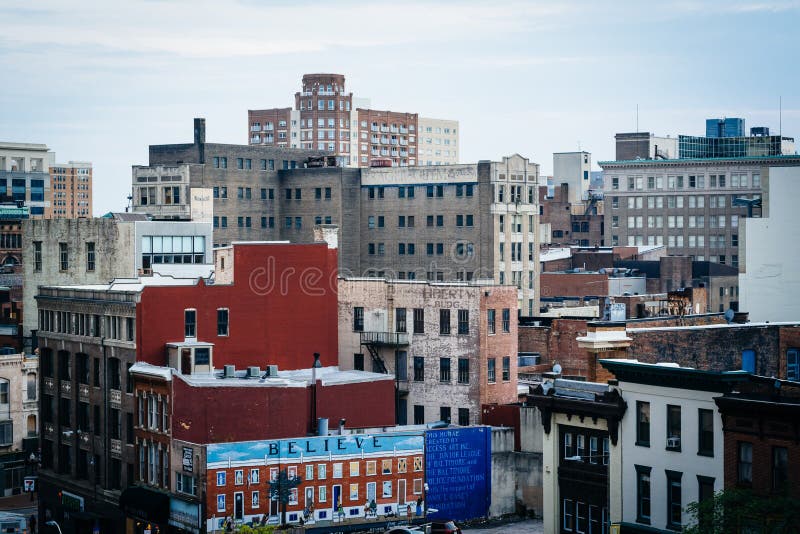 View of Buildings in Downtown Baltimore, Maryland. Editorial Image Image of perspective