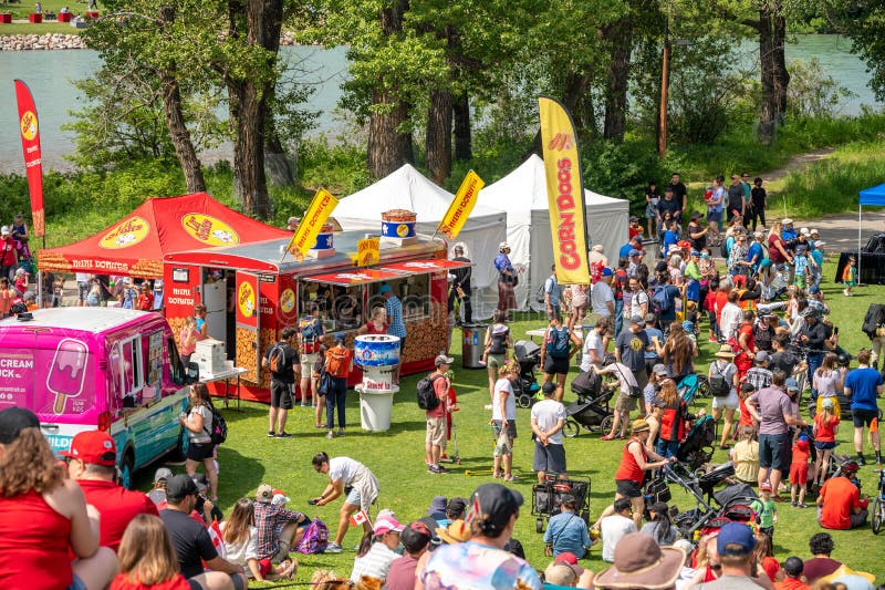 View of Canada Day Celebrations in the City of Calgary Editorial