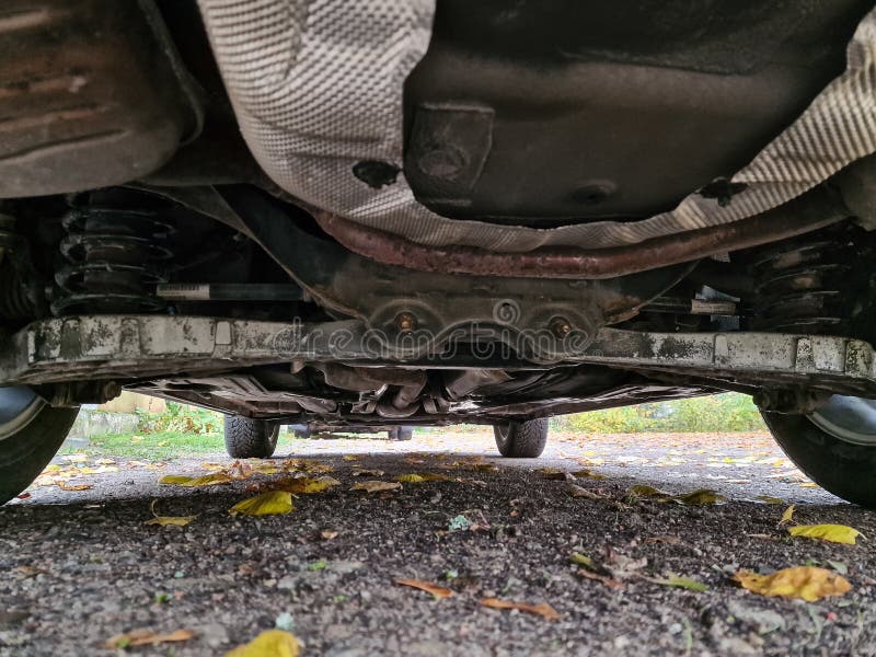View of the car from below royalty free stock image