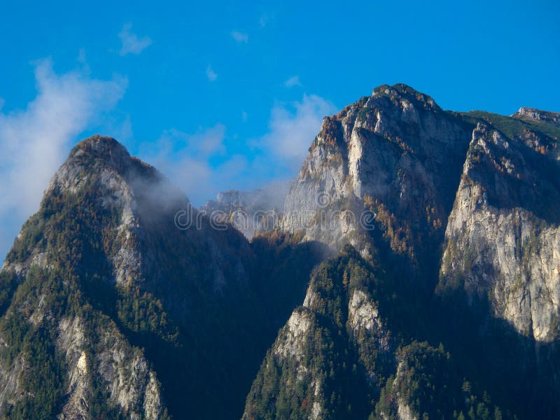 Caraiman mountain with some clouds