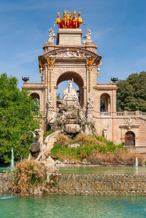 View of Cascada at Parc De La Ciutadella. Barcelona. Spain. Stock Photo ...