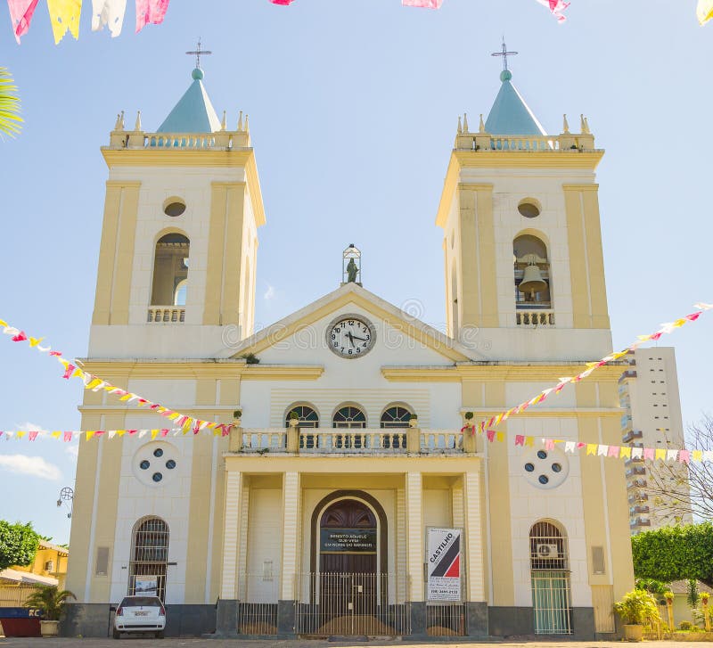 View of cathedral Catedral Metropolitana Sagrado Coracao de Jesus in Porto Velho city stock images View of cathedral Catedral Metropolitana Sagrado Coracao de Jesus in Porto Velho city stock images