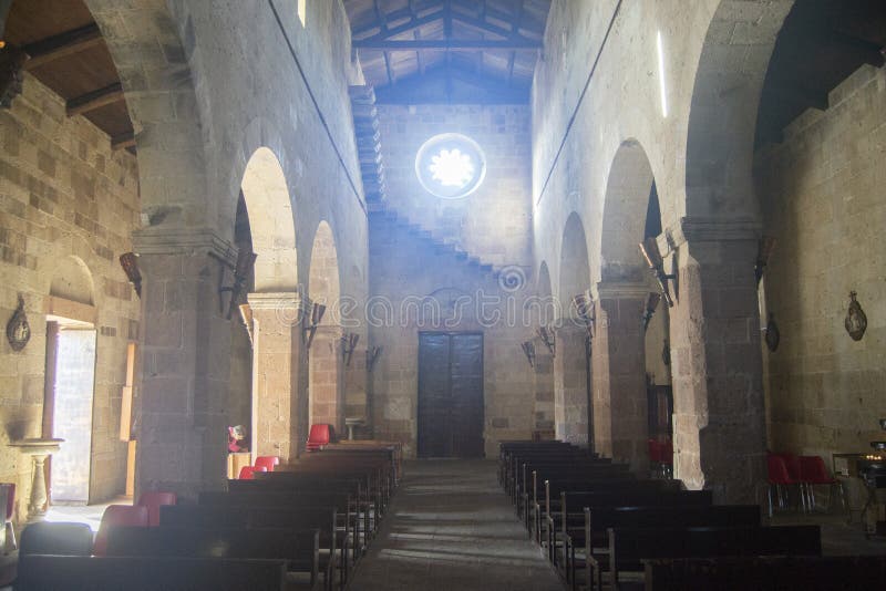 View of Cathedral Santa Maria Di Monserrato of Tratalias Stock Photo ...