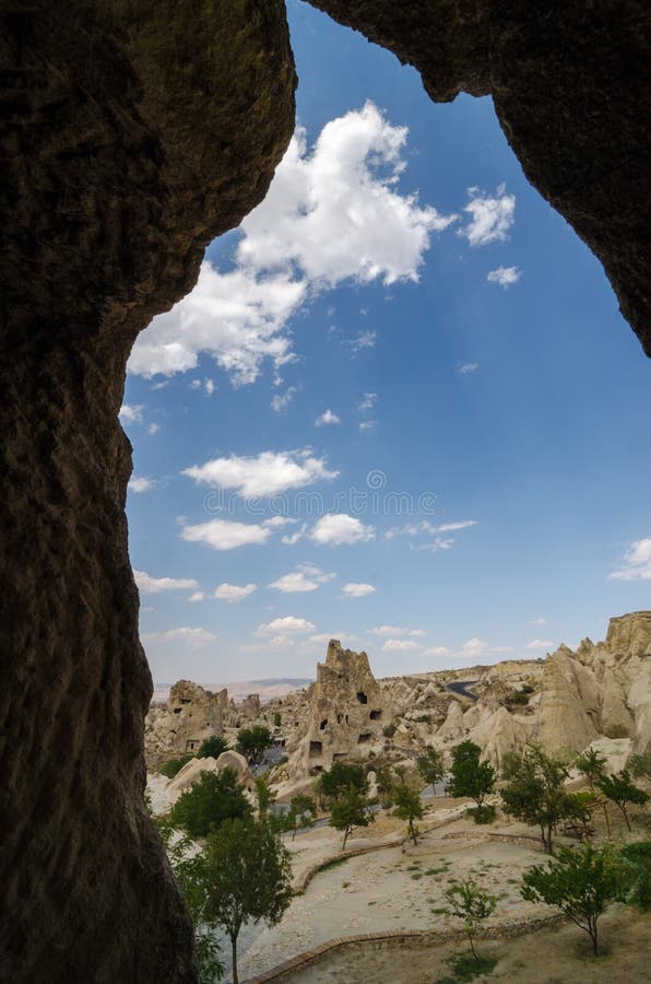 A View of a Cave City in Cappadocia, Turkey Stock Image Image of cave