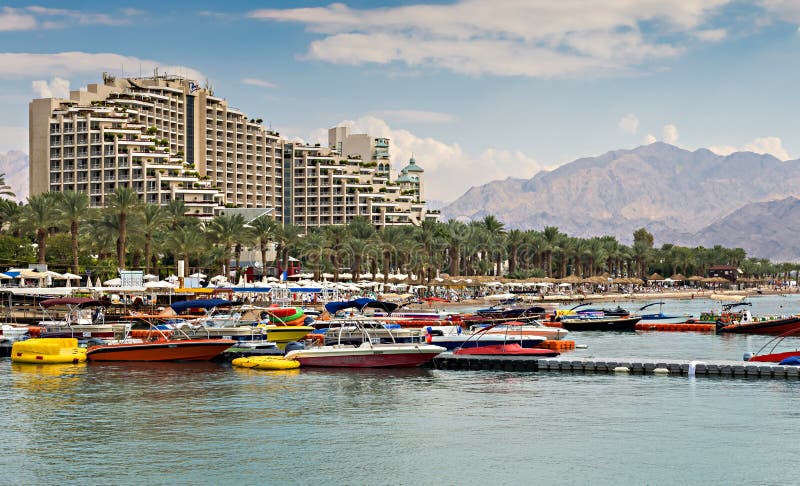 View on the central beach of Eilat, Israel