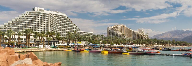 View on the central beach of Eilat, Israel