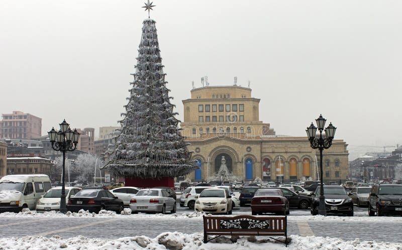 View on Central square of Yerevan