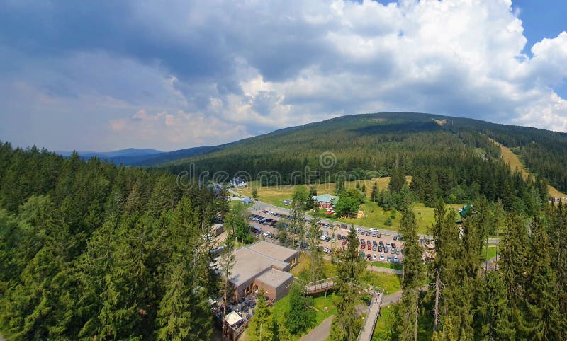 View of Cerna Hora Black Mountain in Krkonose national park