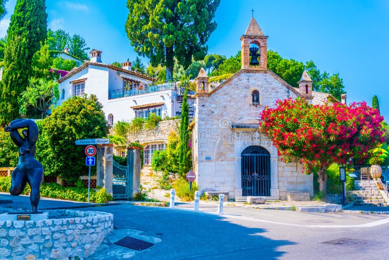 View of a chapel at Saint Paul de Vence village in France