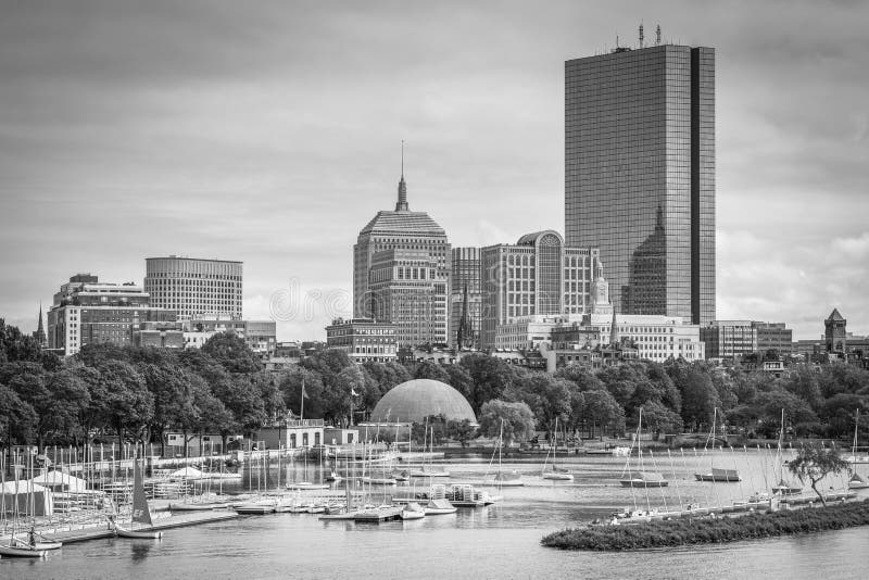 View of the Charles River and Back Bay from the Longfellow Bridge, in
