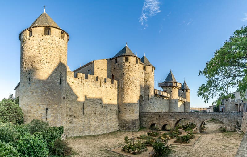 Aerial Top View Of Carcassonne Medieval City And Fortress Castle From Above,  Sourthern France Stock Photo, Picture and Royalty Free Image. Image  81282598.