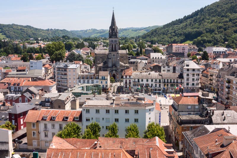 View of the city Lourdes stock photo. Image of christianity - 115664218
