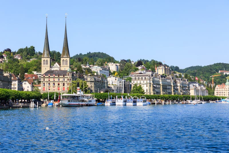 View of the city of Lucerne and its lake Luzern Lucerne.