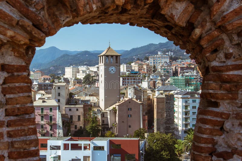 View of the City of Savona Italy Stock Image Image of village